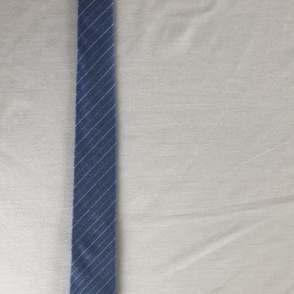 Ben Sherman Tie GUC Blue And White 70% Silk Blend 30% Cotton - Picture 11 of 15